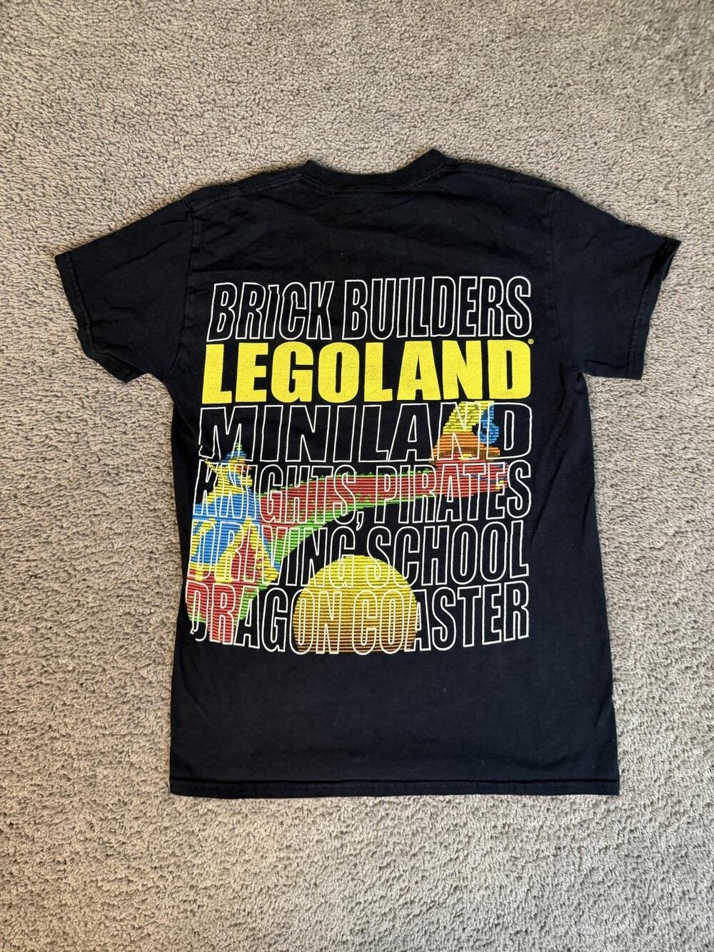 LEGOLAND Shirt Mens S Black Brick Builders Miniland Graphic Crew Neck Cotton